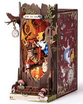 Rolife Tree Hole Book Corner Set - Wonderland Adventure, 3D Wooden Fairytale-style Puzzle Model With LED Light, 300 Pieces, DIY Wooden Toy, Type-C Power Supply