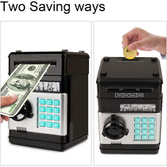 Electronic Bank, Mini ATM Password Money Bank Cash Coins Saving Box For Kids, Cartoon Safe Bank Box