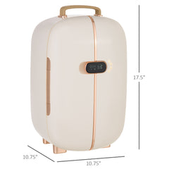 Portable Skincare Fridge with LED Display, 12L Mini Fridge for Beauty, Makeup and Cosmetics, Small Refrigerator Cooler for Bedroom, Home Office, Desktop, White
